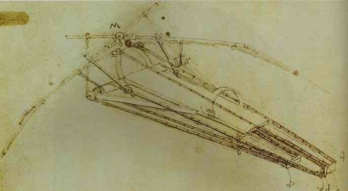 Leonardo da Vinci - Drawing of a Flying Machine
